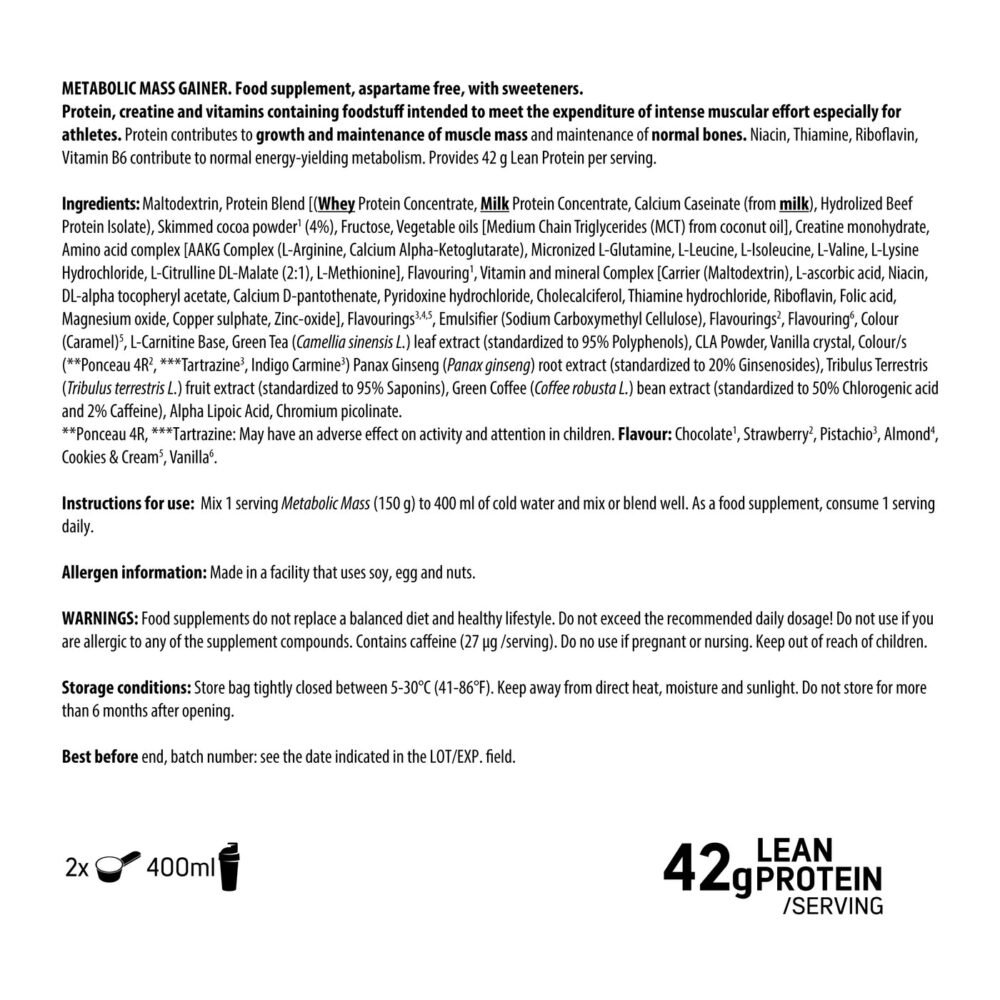 Metabolic Mass Gainer 6kg