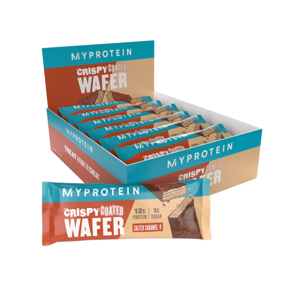 Gaufrette protéinée enrobée croustillante
