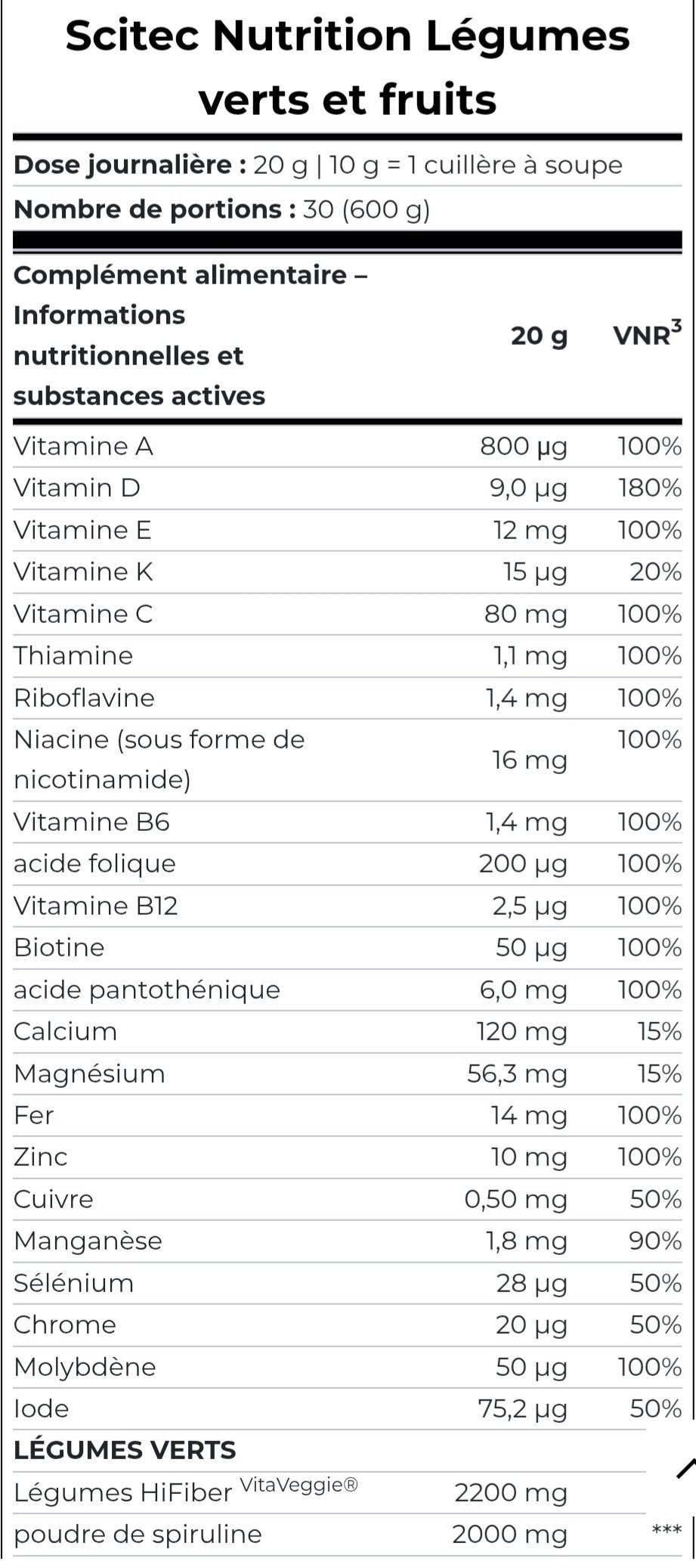 Greens & Fruits 600g