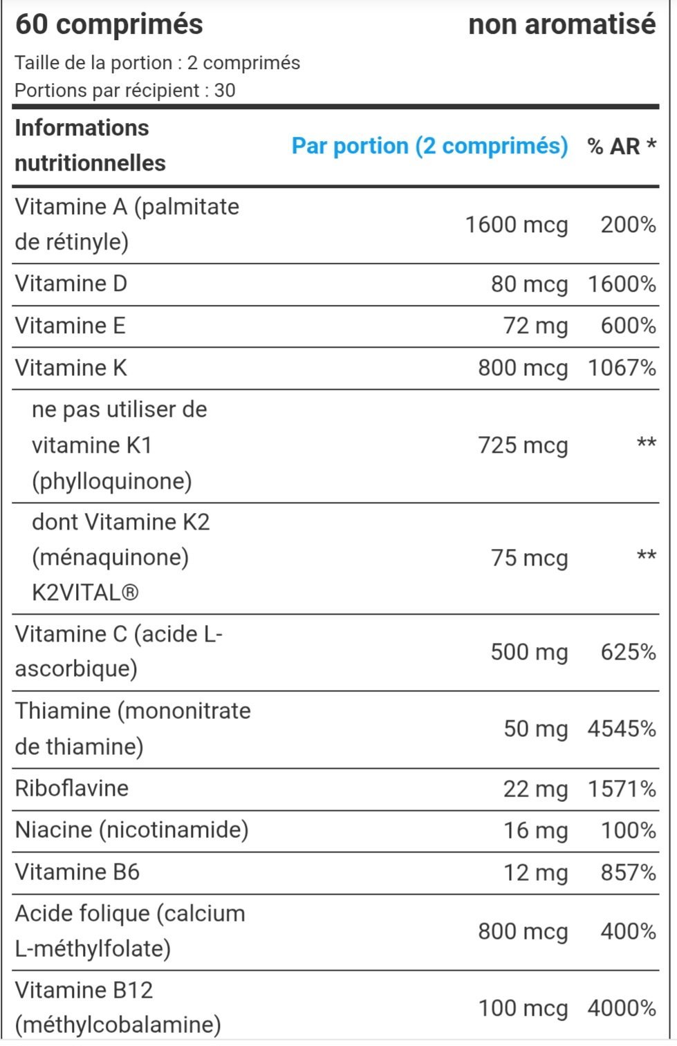 Multivitamin for women 60tabs